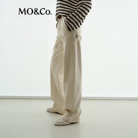 MO&Co.【NOIR系列】牛仔裤2025秋全棉原胚白牛解构分割MBE3JEN029 牛仔白色 XS 25