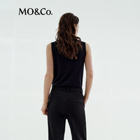 MO&Co.【NOIR系列】针织衫背心2025秋羊毛羊绒桑蚕丝MBE3SWT041 深宝蓝色 S /160