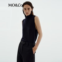 MO&Co.【NOIR系列】针织衫背心2025秋轻暖一体无缝堆堆领MBE3SWT041 深宝蓝色 XS /155