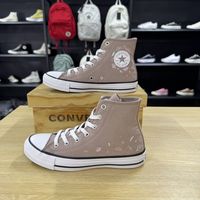 CONVERSE/匡威All star大童款刺绣花卉浅粉色经典款帆布鞋A08401C