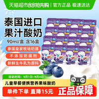88VIP：Dutch Mill 达美 泰国进口蓝莓味果汁酸奶 90ml*16盒