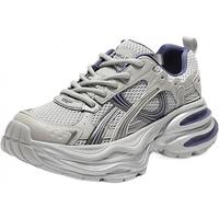 百丽（Belle）潮酷拼接网老爹鞋女2025秋厚底增高休闲鞋E4P1DCM5 灰色 35 (225mm)