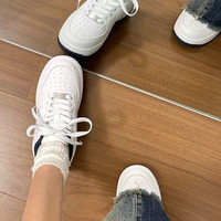 KAPPA卡帕背靠背女鞋秋季透气小白鞋子女板鞋鞋百搭休闲运动鞋 经典白/海昌蓝 43