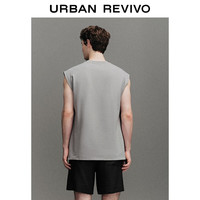 UR2025夏季男装趣味休闲印花棉质无袖背心UMY450086 浅灰 L