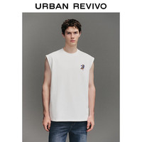 UR2025夏季男装趣味休闲印花棉质无袖背心UMY450086 本白 M
