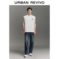 UR2025夏季男装趣味休闲印花棉质无袖背心UMY450086 本白 S