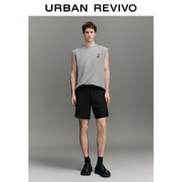 UR2025夏季男装趣味休闲印花棉质无袖背心UMY450086 浅灰 XS