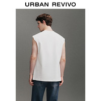 UR2025夏季男装趣味休闲印花棉质无袖背心UMY450086 本白 L