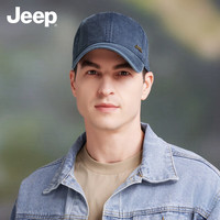 吉普(JEEP)帽子男棒球帽四季户外潮流复古鸭舌帽男女士太阳帽 深蓝