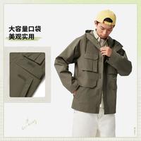 李宁 LI-NING CROSS运风衣男士外套连帽防风服春季梭织运动服