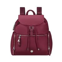 新秀丽(Samsonite)休闲女士双肩包翻盖包包女包背包KP2酒红色