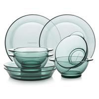 康宁餐具 碗碟套装餐具件组耐热玻璃饭碗盘子微波炉可用
