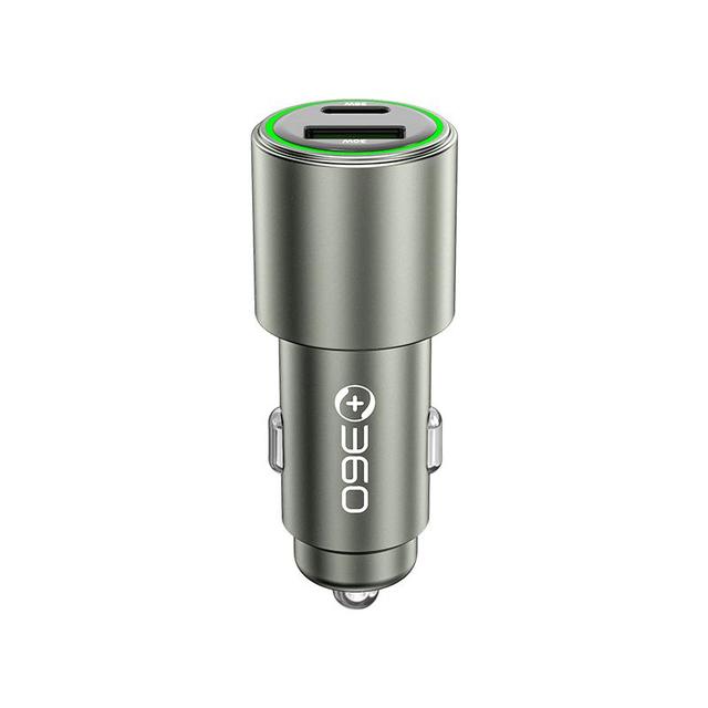 移动端、京东百亿补贴：360 车载充电器超级快充 1A1C PD36W智能车充一拖二转换器