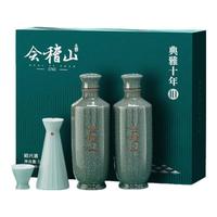 会稽山 绍兴黄酒 典雅十年青瓷双瓶礼盒 500ml花雕酒 半干型糯米酒 500mL 2瓶 礼盒装