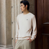 杰克·琼斯（JACK&JONES）25年男装秋季卫衣男圆领胶印长袖上衣潮流纯棉套头卫衣225333061 A00月光灰 M （175）