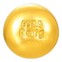 水贝黄金金豆足金Au9999黄金实心1g小金豆攒钱储值收藏送宝宝送自己 小金豆约1g+带礼盒证书+多退少补