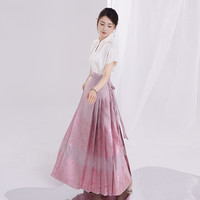 醉雨朵 重工明制马面裙织金纱螺钿日常套装夏季薄款