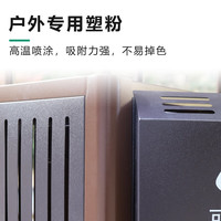 绿恩防腐木垃圾桶塑木果皮箱 户外景区环保分类果皮箱城市街道垃圾箱 无盖 浅灰色 80L 镀锌板两分类