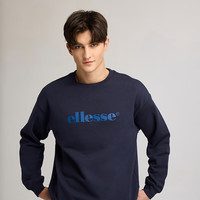 ellesse 小贝壳薄款百搭运动卫衣女春季圆领上衣男情侣