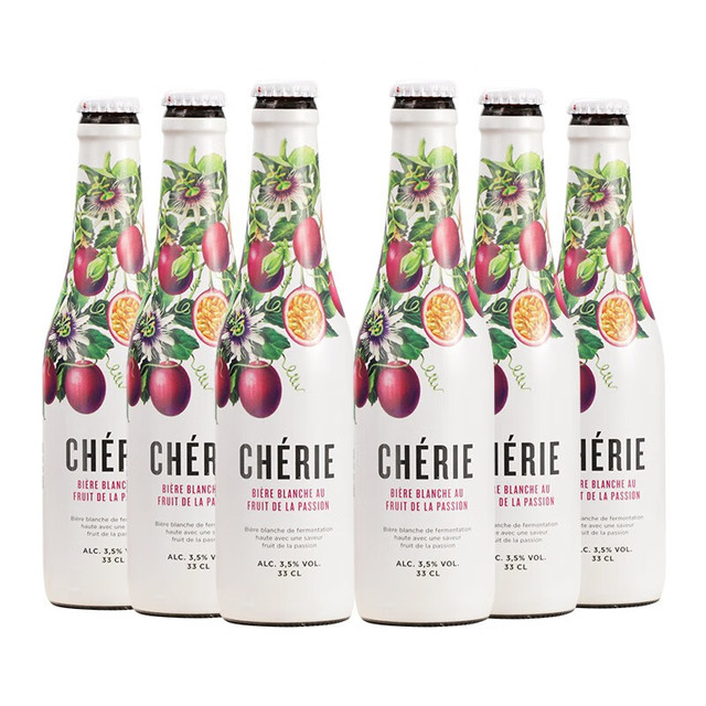 奢莉 Chérie 果味精酿啤酒 樱桃/覆盆子/石榴/蜜桃/百香果 330mL*6瓶