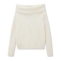 LILY 全绵羊毛气质通勤款一字肩毛衣