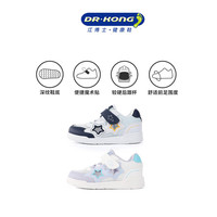 江博士（DR·KONG）春季男女童学步鞋包头防踢网布星星款休闲透气简约国货儿童运动鞋 白/蓝 26 脚长约15.6-16.1
