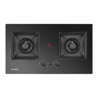 Haotaitai天然气燃气灶双灶大火力家用猛火台式嵌入式厨房玻璃定时猛火炉具JZT-2195A-DS 天然气 方架定时聚能炫火灶5.2kw