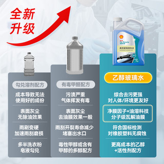 壳牌汽车玻璃水强力去污去油膜乙醇车用雨刮水玻璃清洁水四季通用