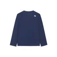 暇步士（Hush Puppies）【云轻棉】童装男女童2025秋季柔软舒适时尚活力色彩圆领衫 深宝蓝 110 cm