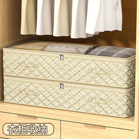 邦尼美家床底衣服收纳箱家用大号被子杂物整理箱透明扁平床下衣物储物筐袋 -小号30L【双拉链|无窗】