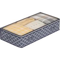 邦尼美家床底衣服收纳箱家用大号被子杂物整理箱透明扁平床下衣物储物筐袋 淡蓝色-特大125L【100*50*25cm】