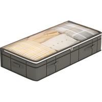 邦尼美家床底衣服收纳箱家用大号被子杂物整理箱透明扁平床下衣物储物筐袋 黑色-特大125L【100*50*25cm】