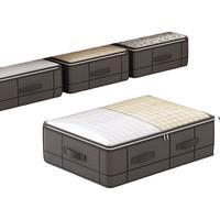 邦尼美家床底衣服收纳箱家用大号被子杂物整理箱透明扁平床下衣物储物筐袋 黑色-小号30L【50*40*15cm】