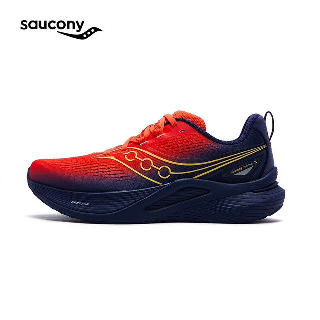 Saucony索康尼TEMPUS坦途3稳定支撑型舒适慢跑鞋训练轻量运动鞋红兰38