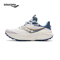 saucony 桃源3专业越野跑鞋女 浅灰兰163 38.5
