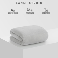 三利SANLI浴巾A类吸水速干成人大浴巾男士女通用 70*140cm  灰色 【7A抗菌-雪花绒】