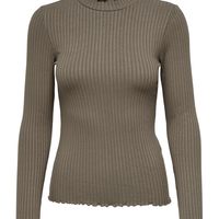 JDY 女式 Jdyfransiska L/S 高领上衣 JRS Noos 长袖衬衫, 胡桃木