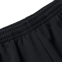 鸿星尔克儿童运动长裤春季简约纯色针织裤中大童保暖男童裤子 正黑 160