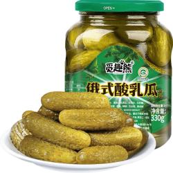 觅趣熊 俄式酸乳瓜330g 0脂酸黄瓜 酸甜脆爽腌黄瓜沙拉配菜即食黄瓜罐头