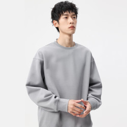 布衣传说 男款重磅圆领卫衣 黑色