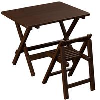 家逸 实木折叠餐桌家用简易小饭桌小户型方桌出租房户外便携桌子 AAA级胡桃色