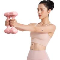 李宁(LI-NING)哑铃男女士家用锻炼器材杠铃浸环保手铃举重塑训练哑铃1kg 2kg一副【左右各1公斤】樱粉