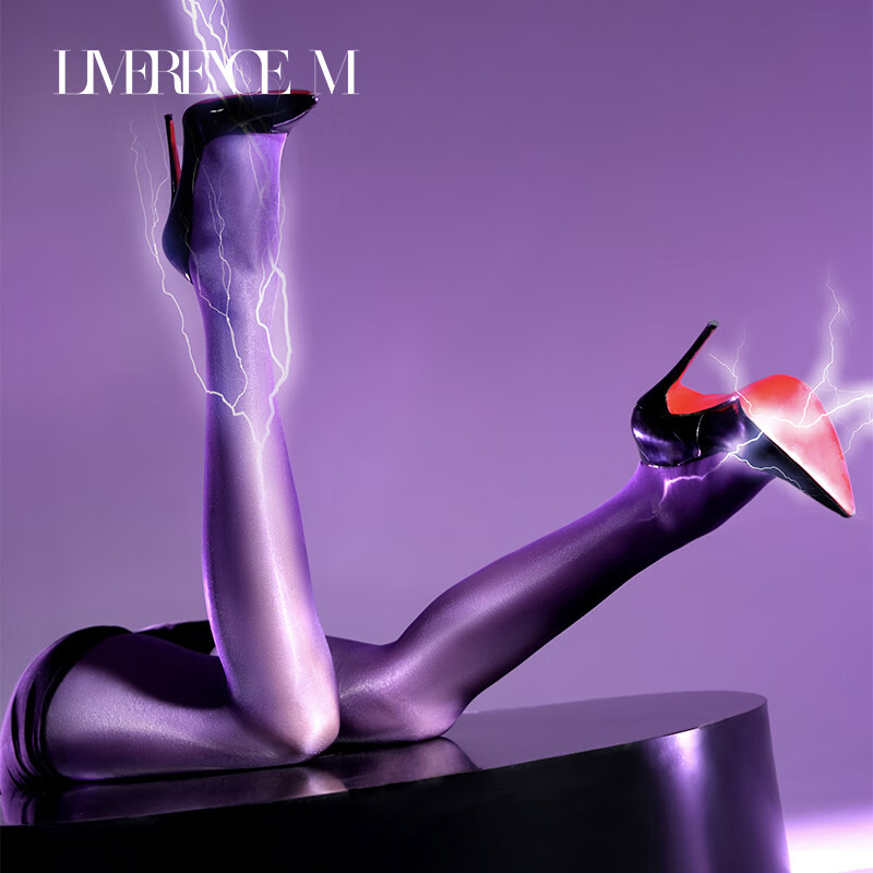 涞觅润丝 Limerence M【雷神】丝袜珠光无痕丝滑油亮连裤袜性感美腿女袜 幻紫 1双 L 无缝裆-L码(身高:170~185cm)