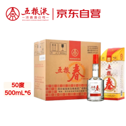 五粮春 WULIANGYE 五粮液 第一代 50%vol 浓香型白酒 500ml*6瓶
