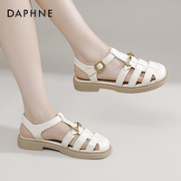 达芙妮(DAPHNE)官方罗马凉鞋女夏季2025新款平底百搭猪笼鞋QJ1