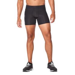 2XU Core系列压缩裤 男款紧身短裤 黑/银色logo M