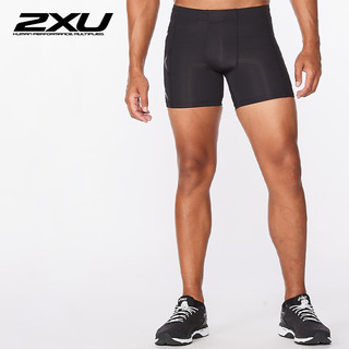 2XU Core系列压缩裤男 黑/银色logo L 裤