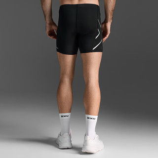 2XU Core系列压缩裤男 黑/银色logo L 裤