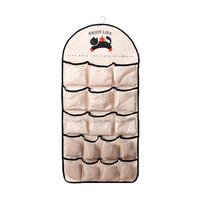 宅晓只内衣收纳挂袋卡通印花悬挂式双面收纳袋架内衣裤袜子衣柜宿舍收纳 【小号】腊肠狗(单面7格)