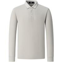 七匹狼长袖T恤男士2025秋季刺果提花长袖翻领POLO通勤百搭商务男装 704(浅杏色) M 165/84A